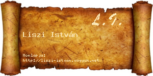 Liszi István névjegykártya